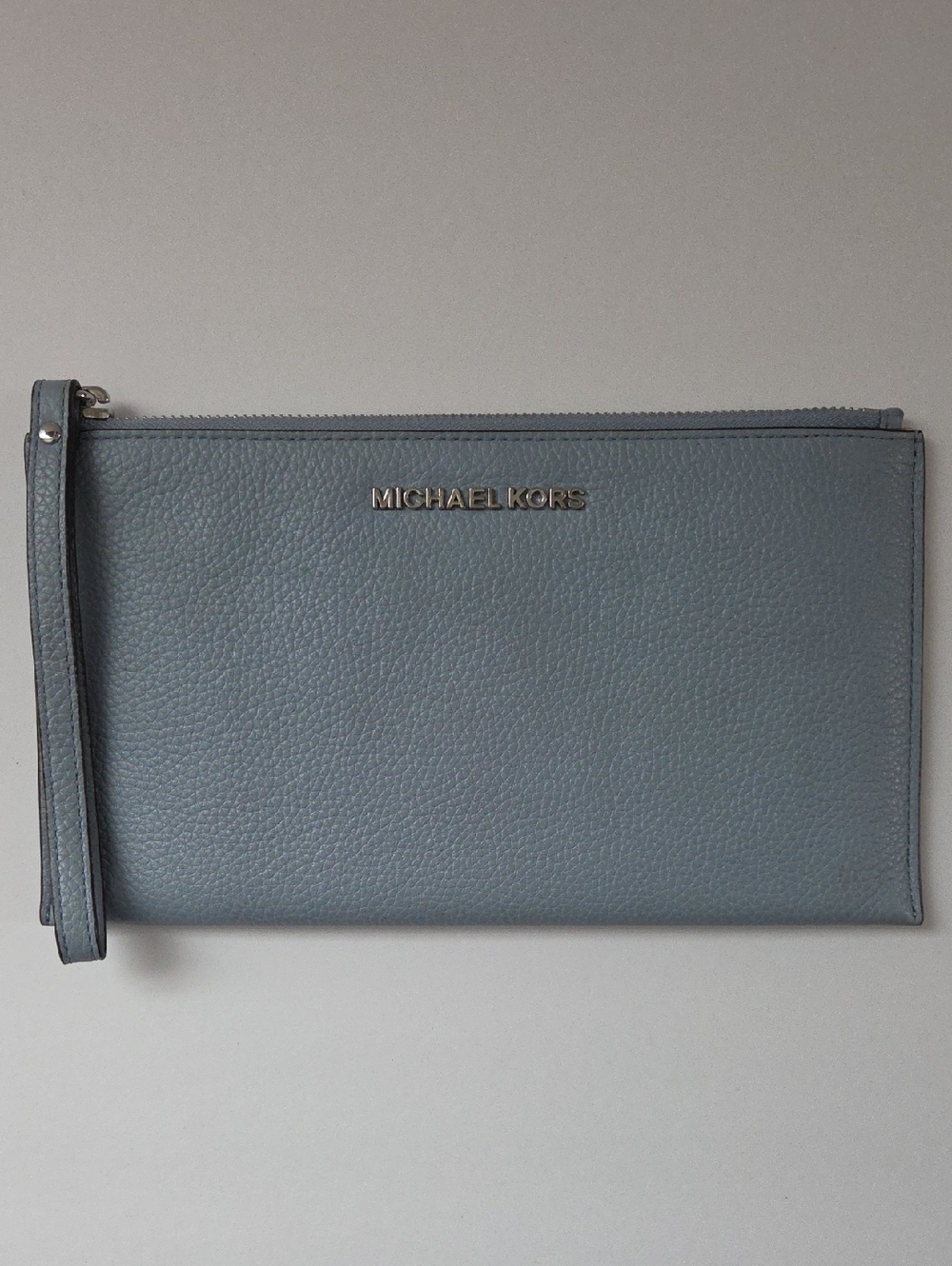 Michael Kors Pebbled Leather Wristlet Clutch - Blue